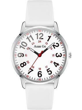 Women's White Silicone Strap Minimalist Waterproof Analog Fashion Wrist Watch